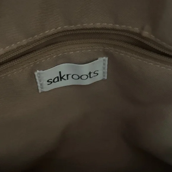 Sakroots Navy and Brown Floral Shoulder Bag - Picture 8 of 12